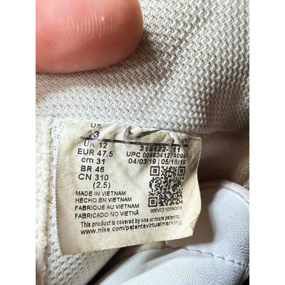 Nike Air Force 1 07 Low Triple White Mens Size 13 315122-111 Pre-Owned